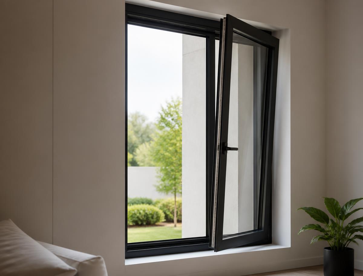 supply only aluminium windows — shown in a finished opening
