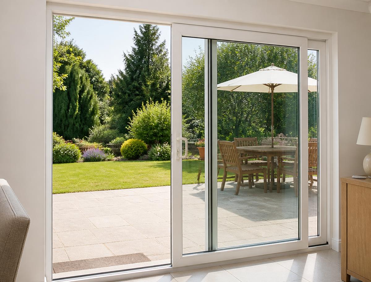 supply only uPVC patio doors — finish and colour detail
