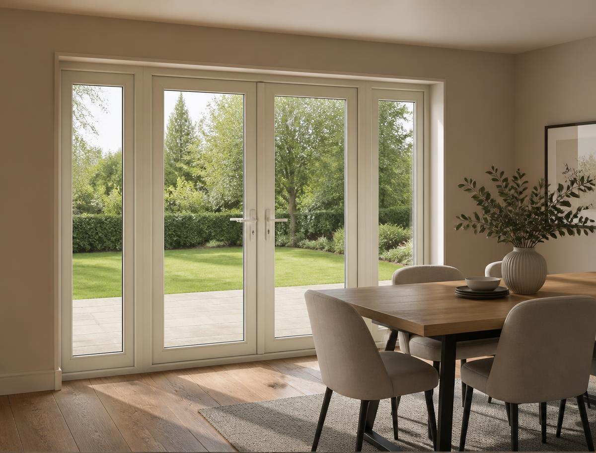 supply only uPVC French doors — shown in a finished opening