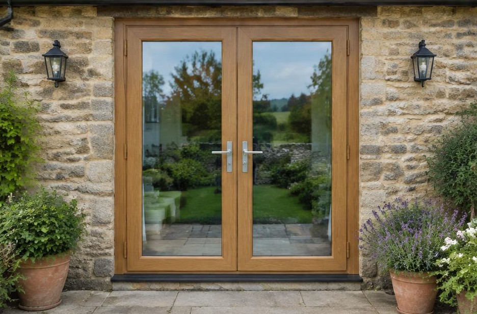 uPVC French doors online — oak-effect cottage french doors