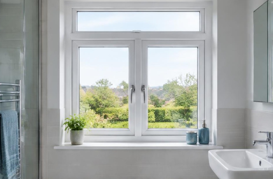 uPVC windows online — white casement with upper fanlight