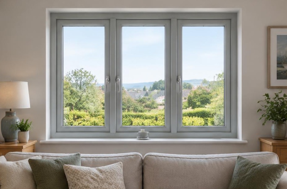 uPVC windows online — light grey living-room casements
