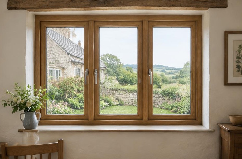 uPVC windows online — oak-effect cottage casement windows